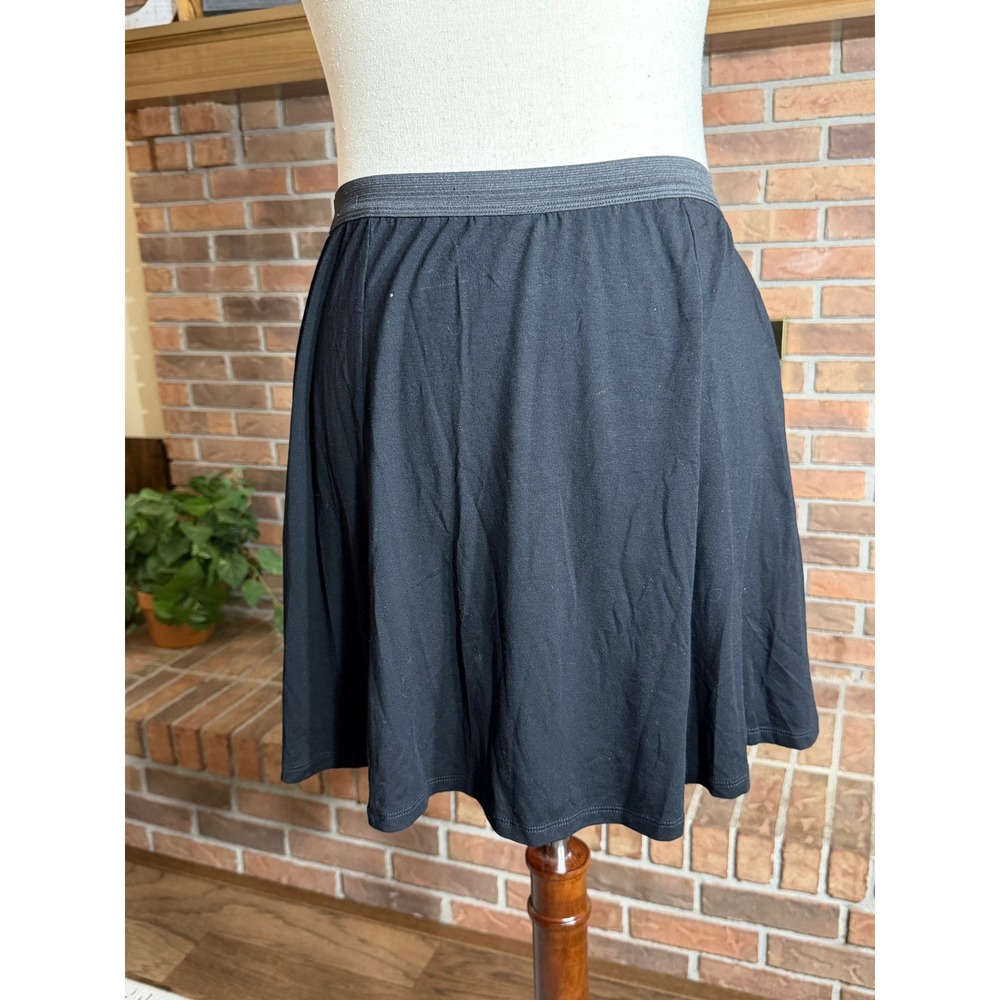 ASOS DESIGN Skater Skirt Women Black Elastic Waist Jersey Knit Curve Size 14